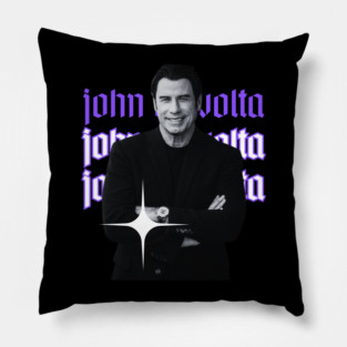 John travolta x 80s retro style Pillow