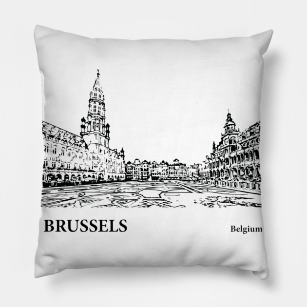 Brussels Belgium Pillow by Lakeric