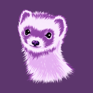 Ferret Cuteness In Purple T-Shirt
