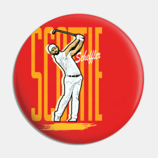 Scottie Scheffler comic vintage art FAN MADE Pin