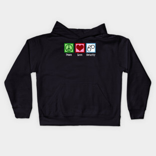 Peace Love Security Kids Hoodie