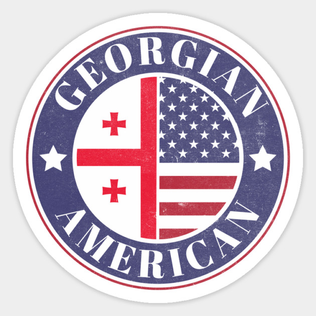 Proud Georgian-American Badge - Georgia Flag Magnet by Yesteeyear