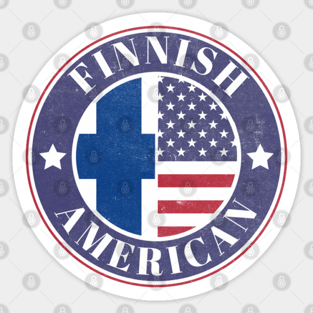 Proud Finnish-American Badge - Finland Flag Sticker by Yesteeyear