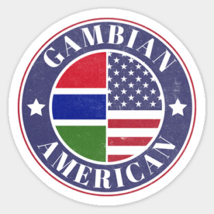 Proud Gambian-American Badge - The Gambia Flag Sticker
