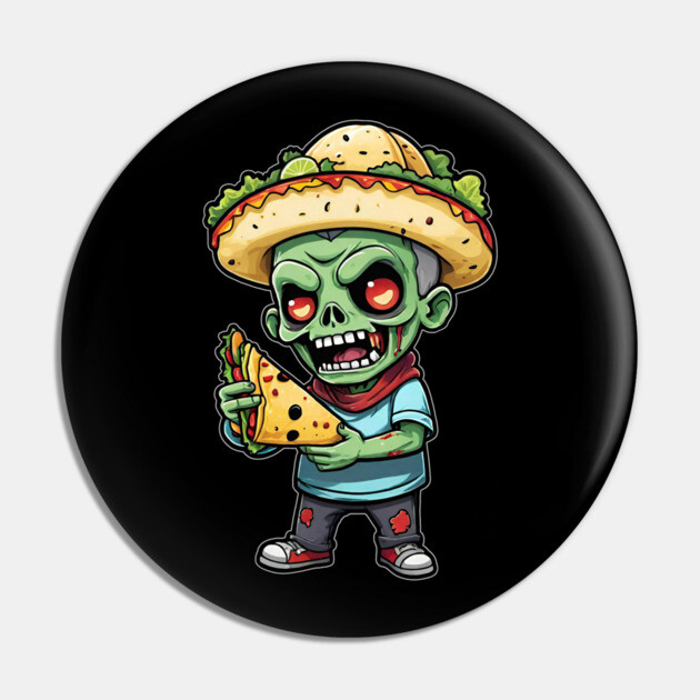 Quesadilla Taco Zombie Pin by Grave Digs