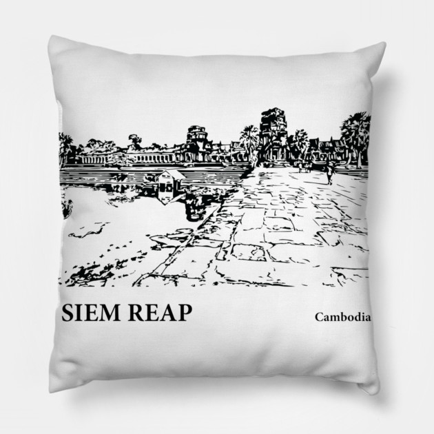 Siem Reap Cambodia Pillow by Lakeric