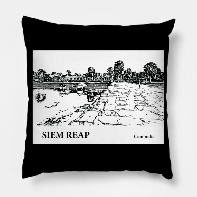 Siem Reap Cambodia Pillow by Lakeric