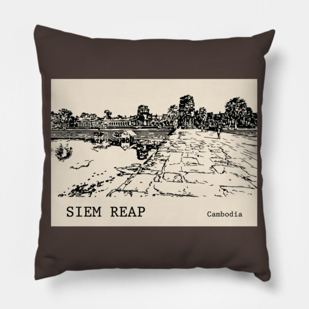Siem Reap Cambodia Pillow by Lakeric