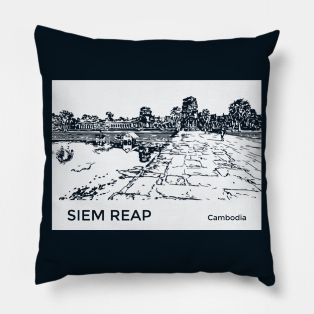 Siem Reap Cambodia Pillow by Lakeric