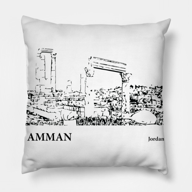 Amman Jordan Pillow by Lakeric