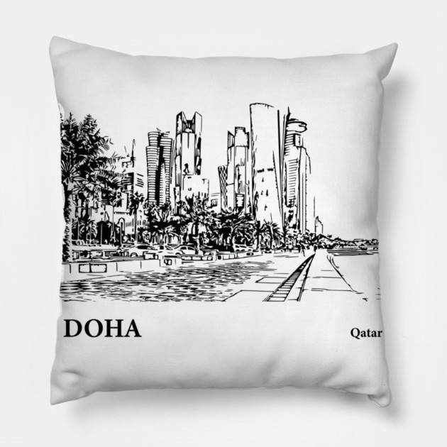 Doha Qatar Pillow by Lakeric