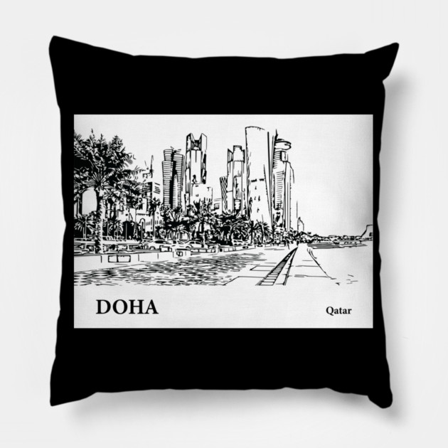 Doha Qatar Pillow by Lakeric