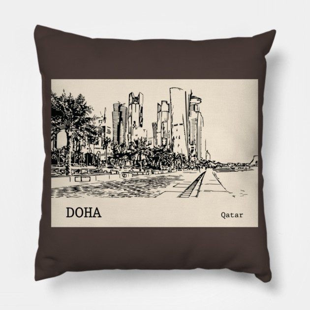 Doha Qatar Pillow by Lakeric