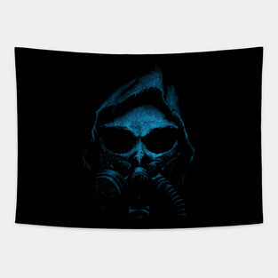 Green Gas Mask Tapestry