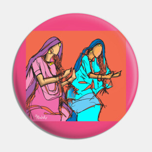 Punjabi girls Giddah dancers Pin