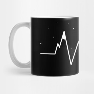 Bike EKG Heartbeat Mountain Biking Night Sky Mug
