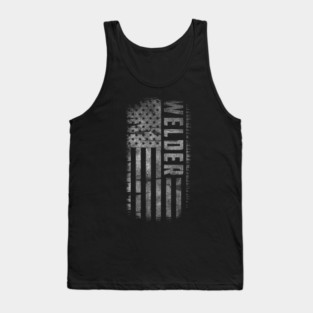 Welding American Welder USA Flag Tank Top