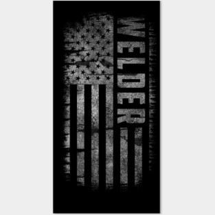 Welding American Welder USA Flag Posters and Art