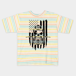 Welding American Welder Skull USA Flag Kids T-Shirt