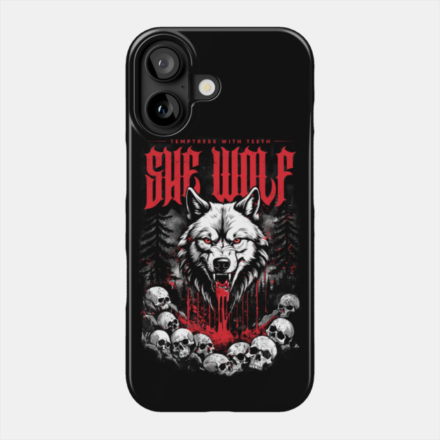 SHE WOLF Phone Case by artslaves