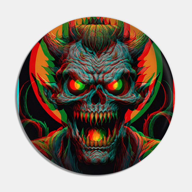 3D Halloween Demon Pin by Grave Digs