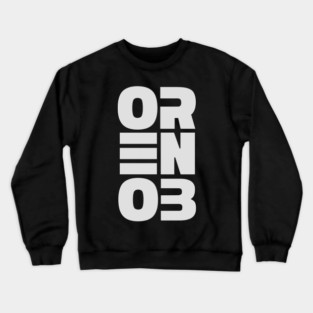 ORENOB text logo in light bright white / gray (6 letters vertical design) Crewneck Sweatshirt
