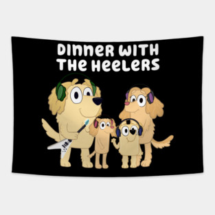 Dinner with the Heelers Classic Transparent Background Tapestry