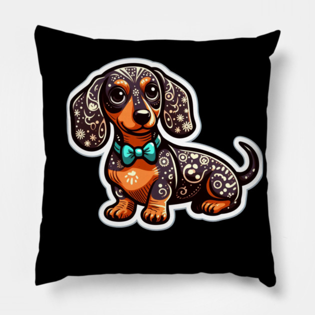 Miniature Dachshund Wiener Dog Pillow by IamActiveDog