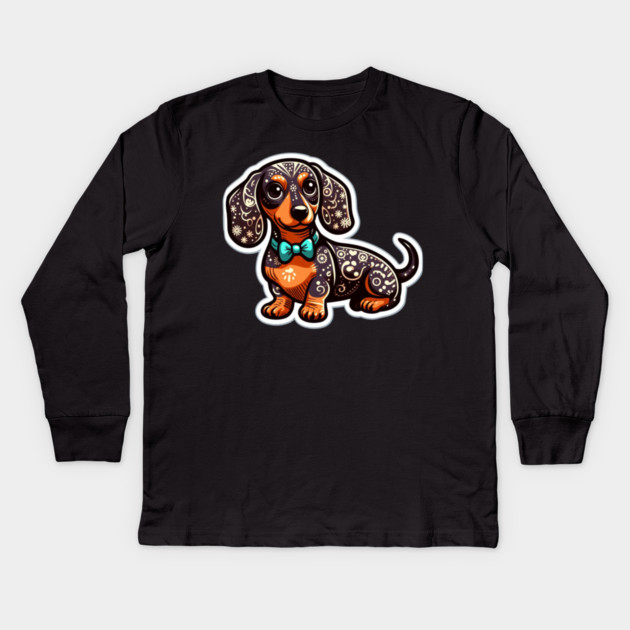 Miniature Dachshund Wiener Dog Kids Long Sleeve T-Shirt by IamActiveDog
