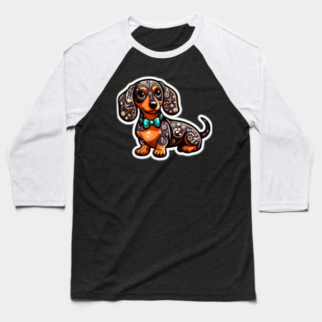 Miniature Dachshund Wiener Dog Baseball T-Shirt by IamActiveDog