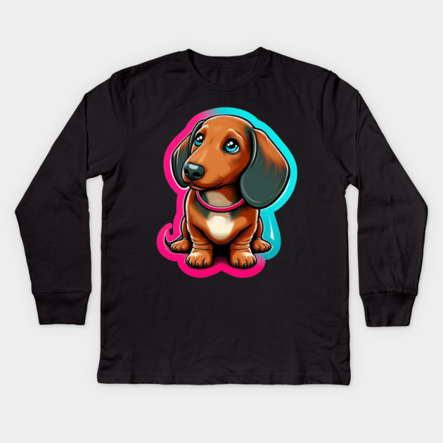 Miniature Dachshund Puppy Enchantment Kids Long Sleeve T-Shirt by IamActiveDog