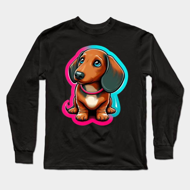 Miniature Dachshund Puppy Enchantment Long Sleeve T-Shirt by IamActiveDog
