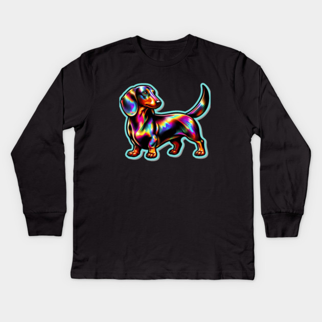 Miniature Dachshund Puppy Enigma Kids Long Sleeve T-Shirt by IamActiveDog