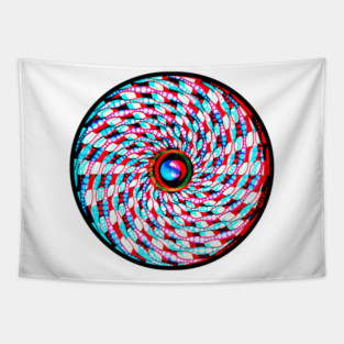 Handmade with rgb effect spiral mandala art Tapestry