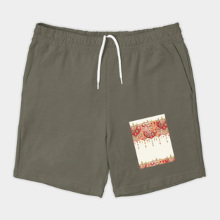 Royal Red Art Deco Double Drop Shorts