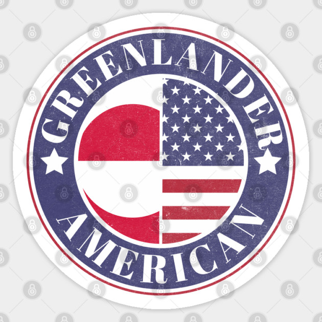 Proud Greenlander-American Badge - Greenland Flag Sticker by Yesteeyear