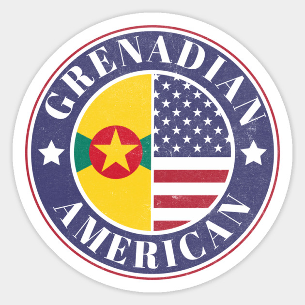Proud Grenadian-American Badge - Grenada Flag Magnet by Yesteeyear