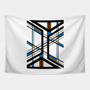 Mid Century Modern Bradley Blues Tapestry