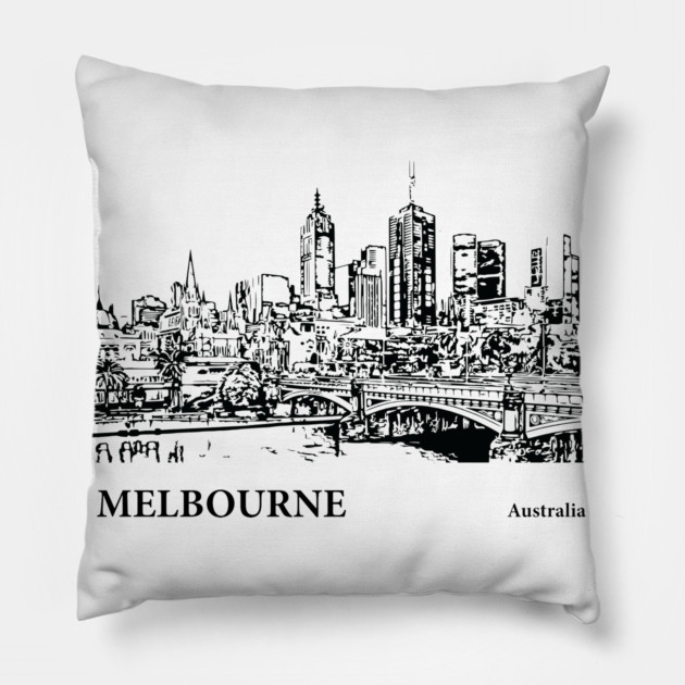 Melbourne Australia Pillow by Lakeric