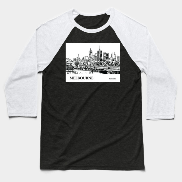 Melbourne Australia Baseball T-Shirt by Lakeric