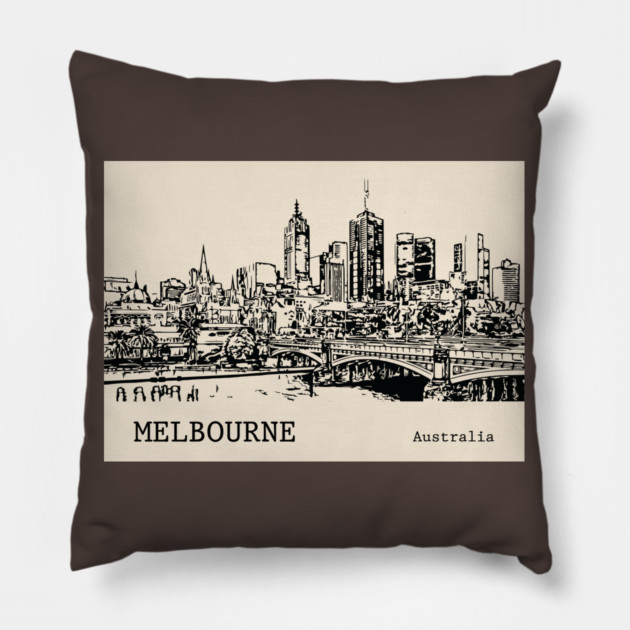 Melbourne Australia Pillow by Lakeric