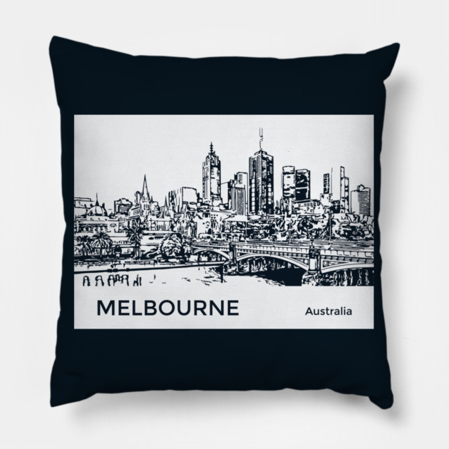 Melbourne Australia Pillow by Lakeric