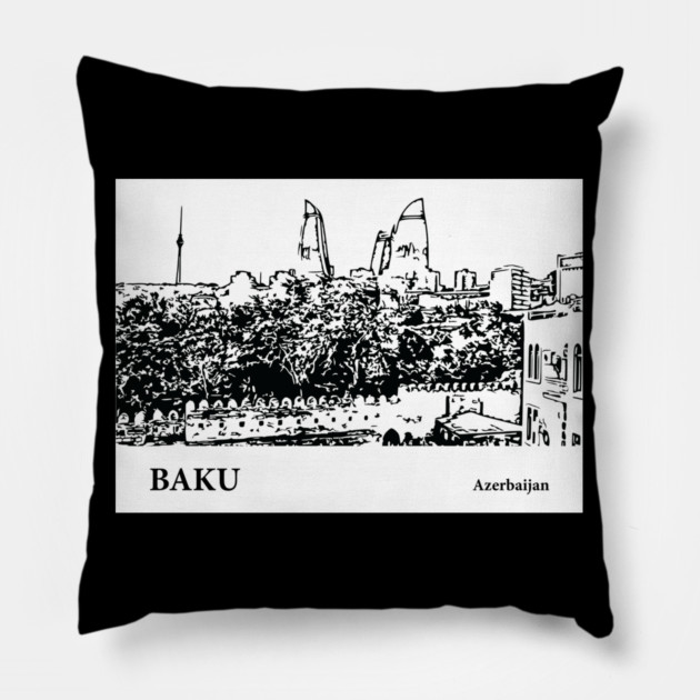 Baku Azerbaijan Pillow by Lakeric
