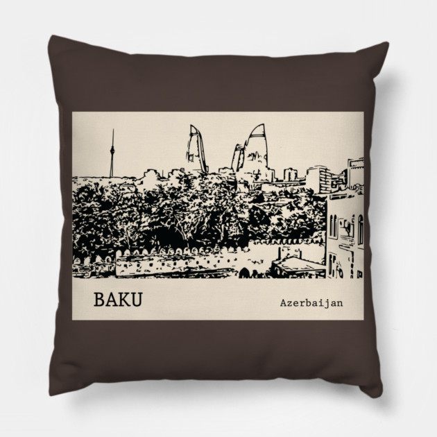 Baku Azerbaijan Pillow by Lakeric