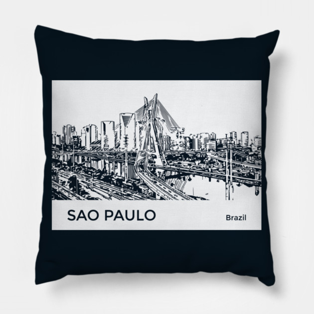Sao Paulo Brazil Pillow by Lakeric