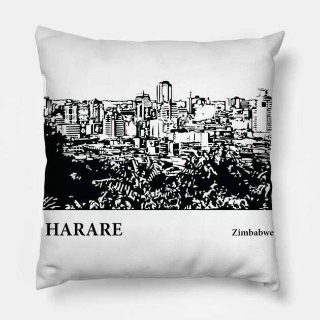 Harare Zimbabwe Pillow by Lakeric