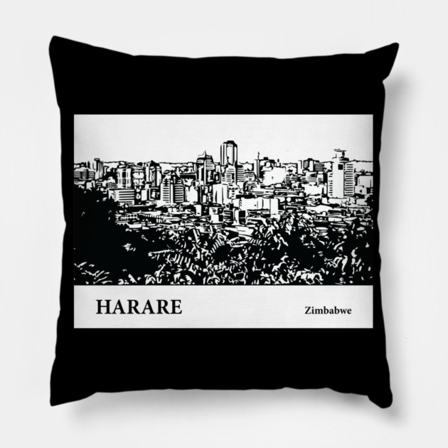 Harare Zimbabwe Pillow by Lakeric