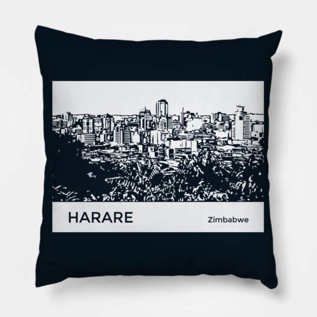 Harare Zimbabwe Pillow by Lakeric