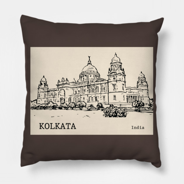 Kolkata India Pillow by Lakeric