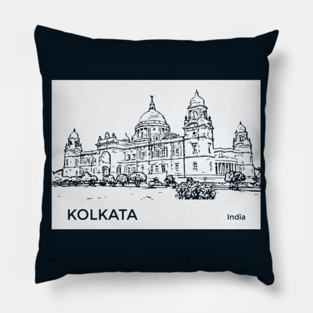 Kolkata India Pillow by Lakeric